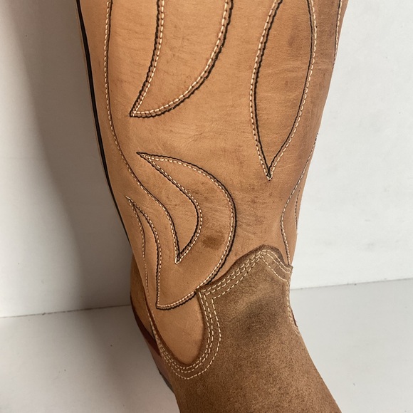 1960s Rodeo Suede Cowboy Boots 11.5 D Rough Out USA Made - Picture 12 of 16